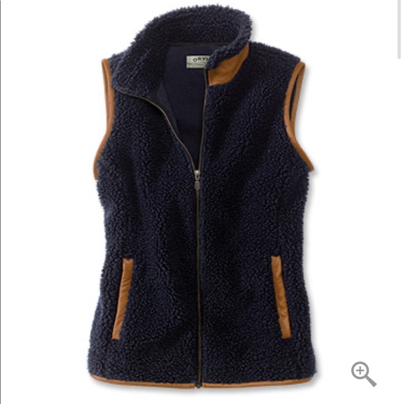 Orvis Jackets & Blazers - Orvis Stowe Leather Trimmed Fleece Vest - Size L